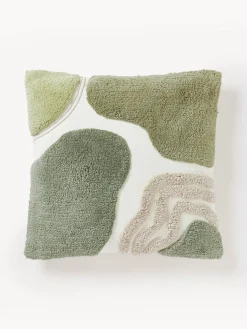 Funda de cojín artesanal con relieves Coraline