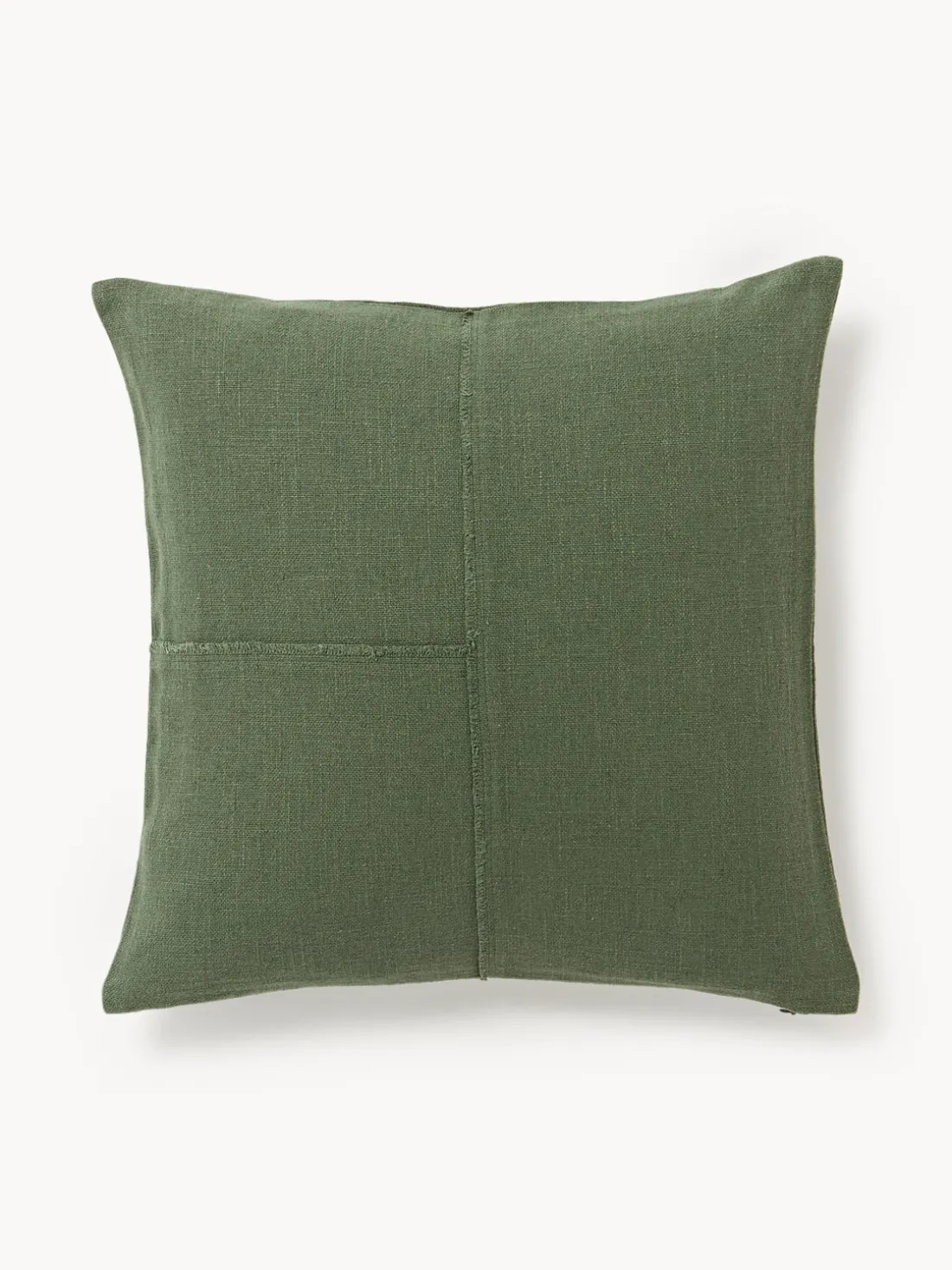 Funda de cojín artesanal con costura decorativa Terre