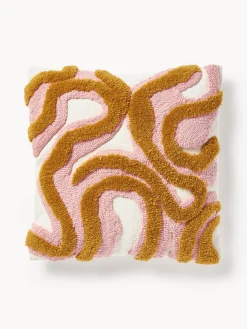 Funda de cojín artesanal con tejido capitoné Jiri