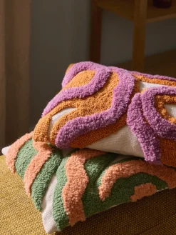 Funda de cojín artesanal con tejido capitoné Jiri