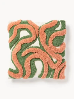 Funda de cojín artesanal con tejido capitoné Jiri