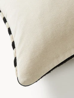 Funda de cojín artesanal con rayas bordadas Henry