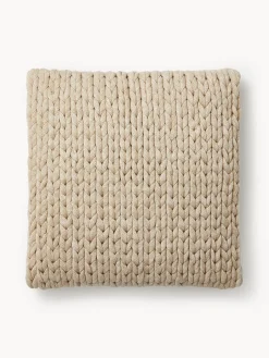 Funda de cojín artesanal de punto grueso Adyna