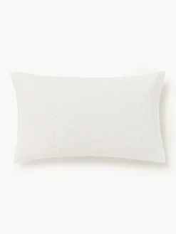 Funda de cojín artesanal de algodón con costuras decorativas Terre