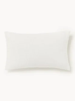 Funda de cojín artesanal de algodón con costuras decorativas Terre