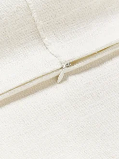 Funda de cojín artesanal de algodón con costuras decorativas Terre