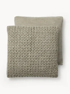 Funda de cojín artesanal de punto grueso Adyna