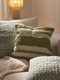 Funda de cojín artesanal de punto grueso Adyna