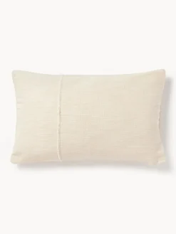 Funda de cojín artesanal de algodón con costuras decorativas Terre