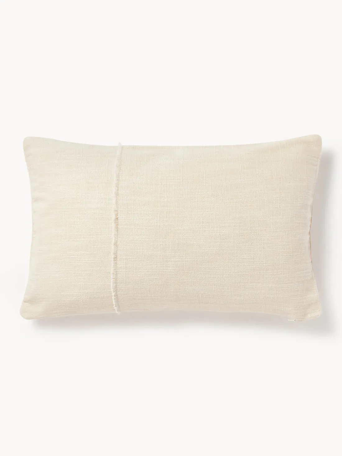 Funda de cojín artesanal de algodón con costuras decorativas Terre