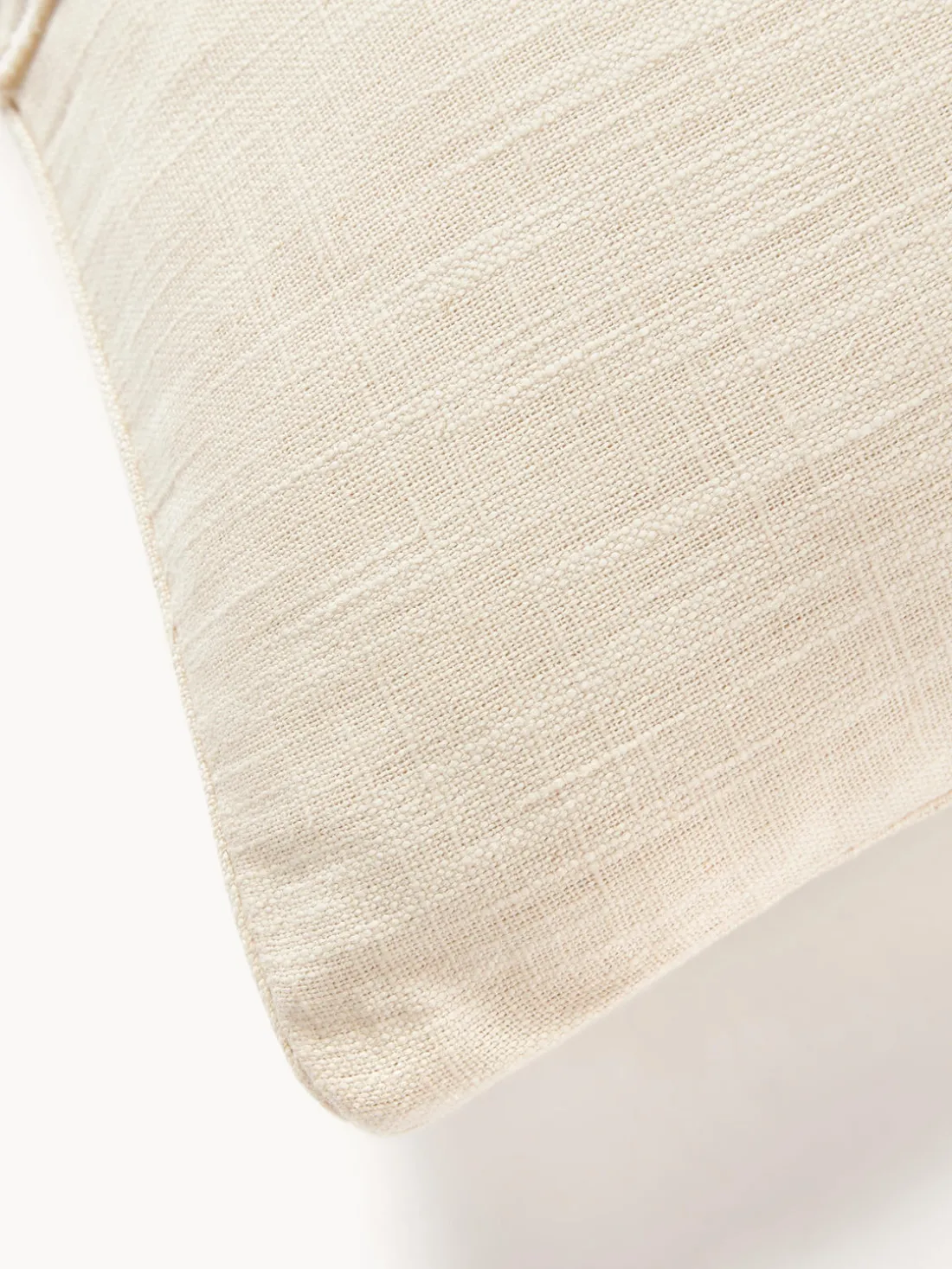 Funda de cojín artesanal de algodón con costuras decorativas Terre