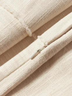 Funda de cojín artesanal de algodón con costuras decorativas Terre