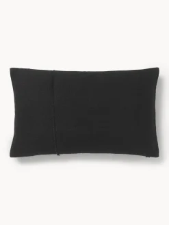 Funda de cojín artesanal de algodón con costuras decorativas Terre