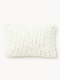 Funda de cojín artesanal de punto grueso Adyna Ow 30x50