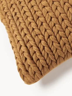 Funda de cojín artesanal de punto grueso Adyna