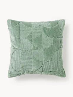 Funda de cojín bordada con estampado geométrico Verina