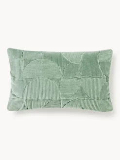 Funda de cojín bordada con estampado geométrico Verina