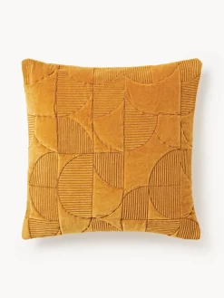 Funda de cojín bordada con estampado geométrico Verina