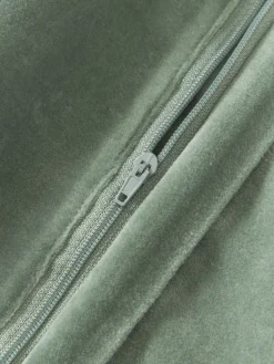 Funda de cojín bordada de terciopelo con flecos Onyx