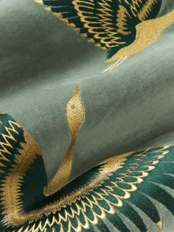 Funda de cojín bordada de terciopelo con flecos Onyx