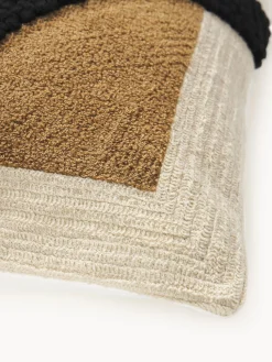 Funda de cojín bordada de algodón texturizada Reza