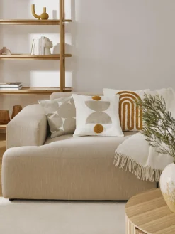 Funda de cojín bordada de algodón texturizada Izad