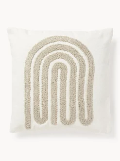 Funda de cojín bordada de algodón texturizada Vahid