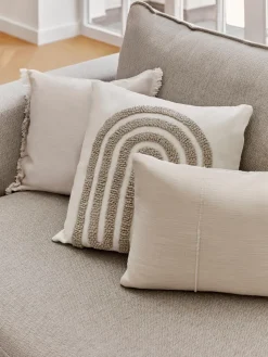 Funda de cojín bordada de algodón texturizada Vahid