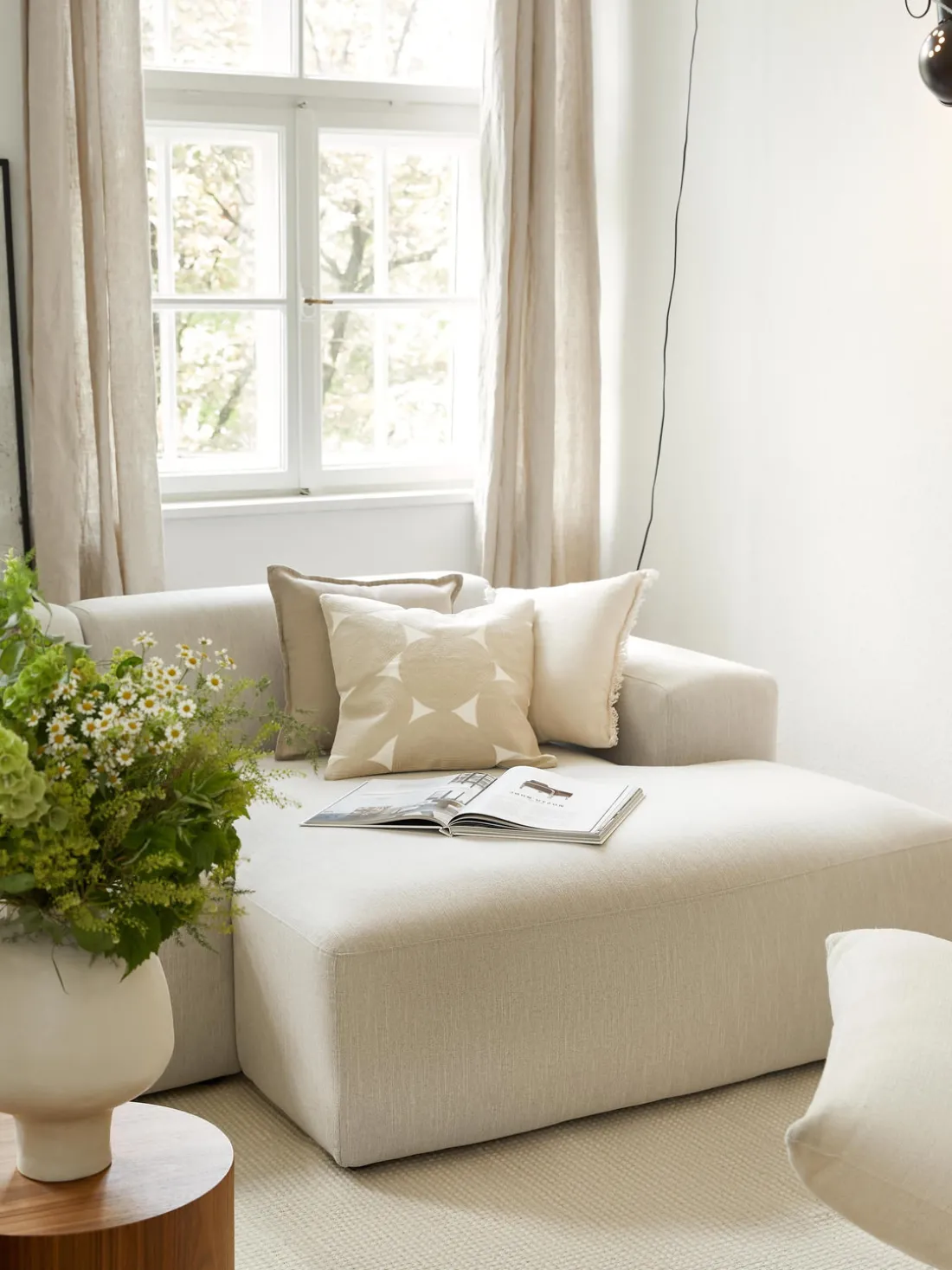 Funda de cojín bordada de algodón Bardia