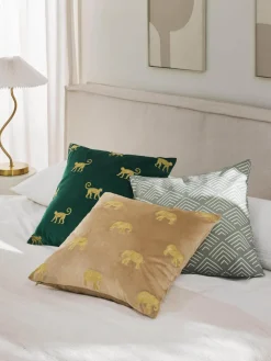 Funda de cojín bordada de terciopelo Elefco