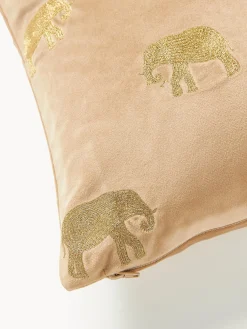 Funda de cojín bordada de terciopelo Elefco