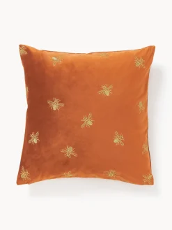 Funda de cojín bordada de terciopelo Nora