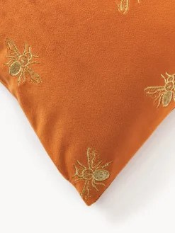 Funda de cojín bordada de terciopelo Nora