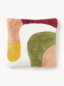 Funda de cojín capitoné con mechones decorativos Malu