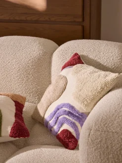 Funda de cojín capitoné con mechones decorativos Coraline