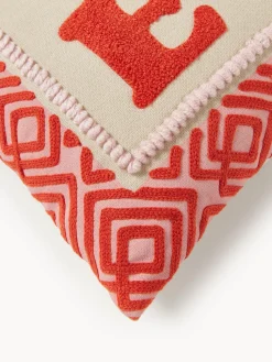 Funda de cojín con inscripción bordada Whatever