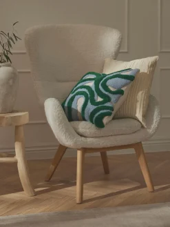 Funda de cojín de algodón con plisado Artemis