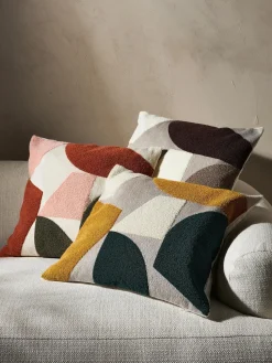 Funda de cojín de algodón estampado abstracto Nomi