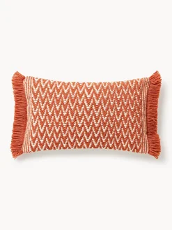 Funda de cojín de exterior con tejido estampado y flecos Suria