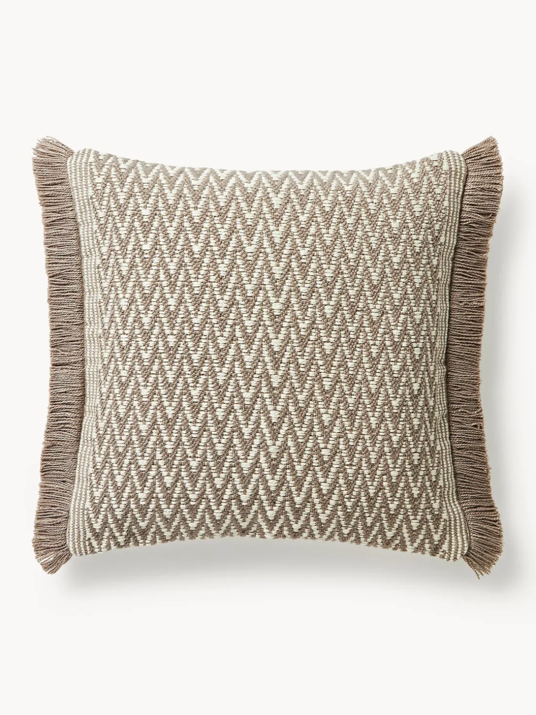 Funda de cojín de exterior con tejido estampado y flecos Suria