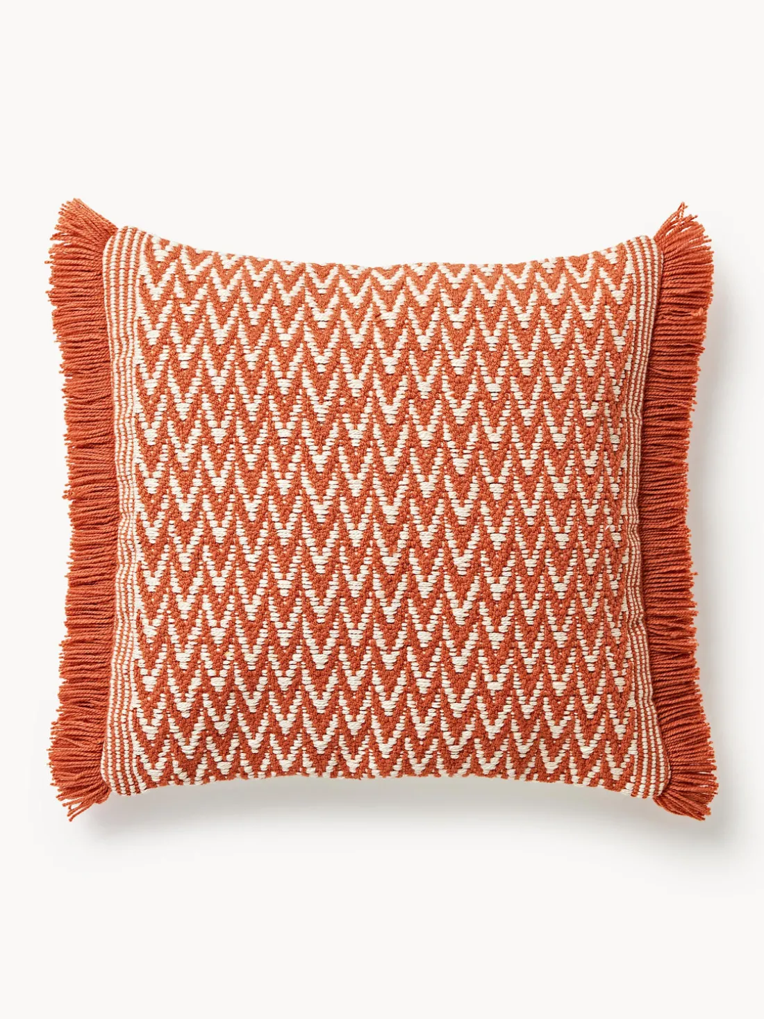 Funda de cojín de exterior con tejido estampado y flecos Suria