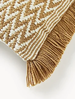 Funda de cojín de exterior con tejido estampado y flecos Suria