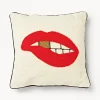 Funda de cojín de lana Lips Bitten
