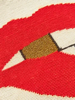 Funda de cojín de lana Lips Bitten