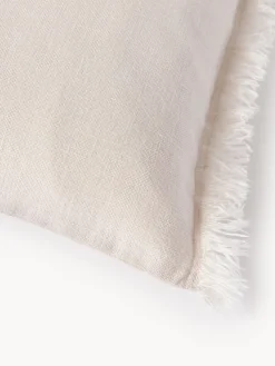 Funda de cojín de lino con flecos Luana