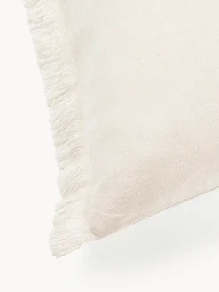 Funda de cojín de lino con flecos Luana