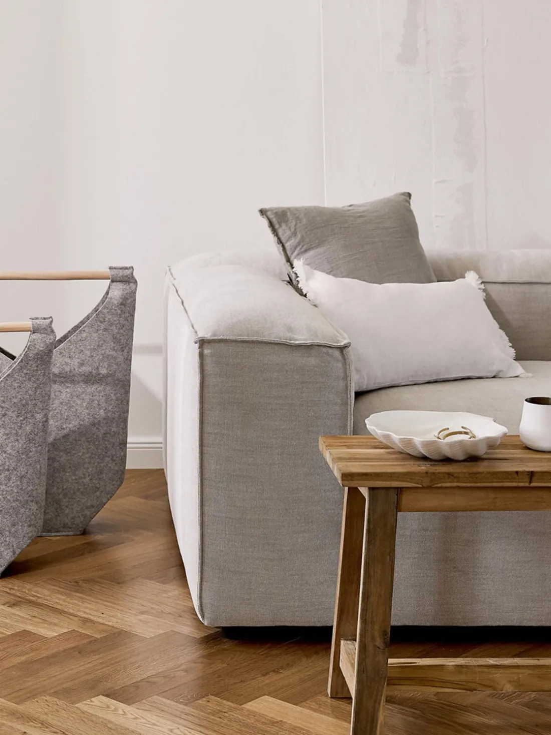 Funda de cojín de lino con flecos Luana