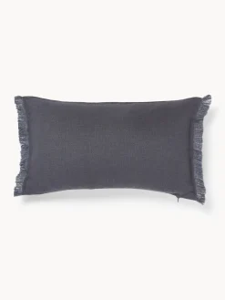 Funda de cojín de lino con flecos Luana