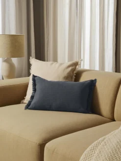 Funda de cojín de lino con flecos Luana