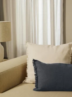 Funda de cojín de lino con flecos Luana